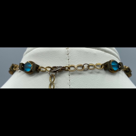 Aqua enamel and glass beaded necklace  GORGEOUS! - Picture 2 of 2